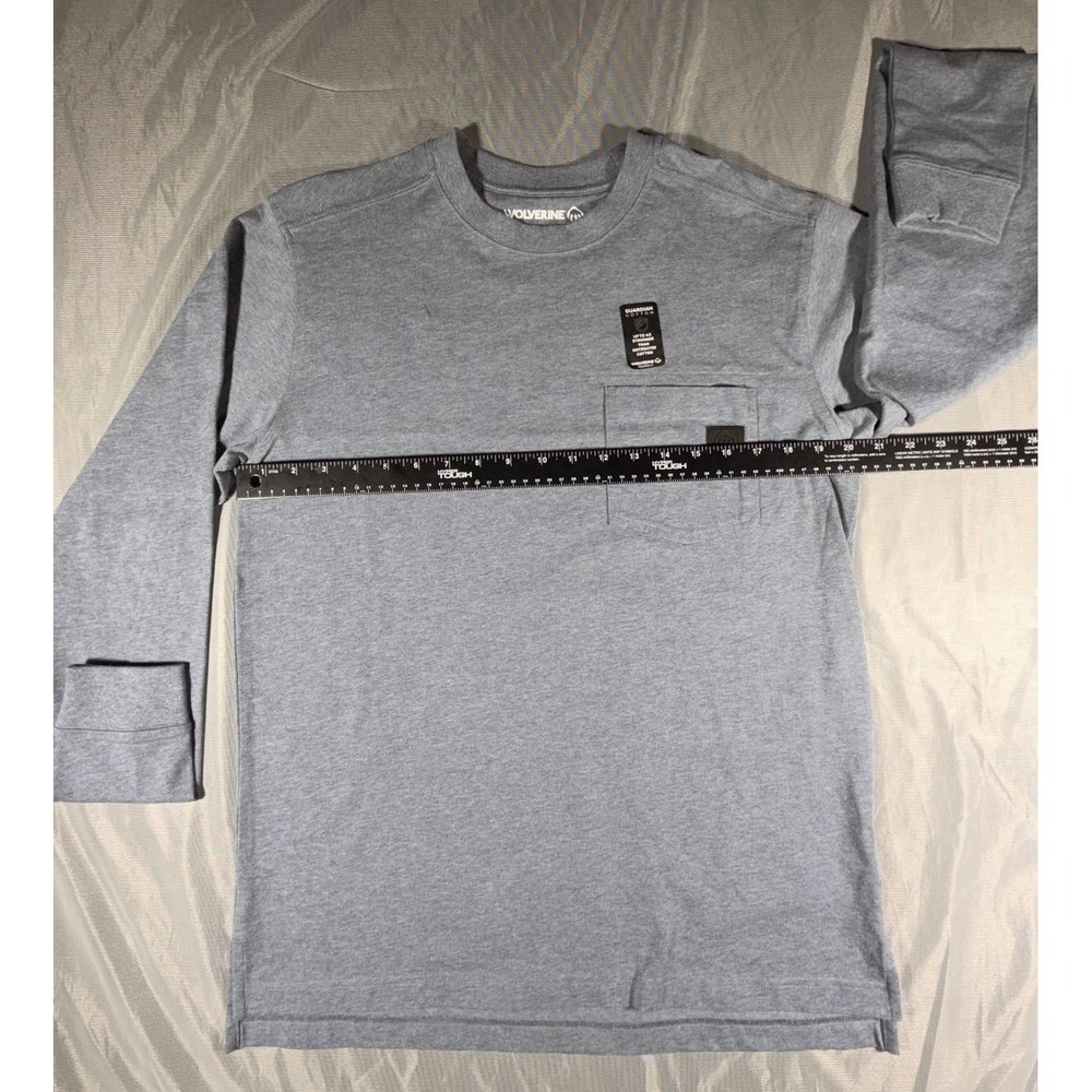 Wolverine Long Sleeve Shirt Guardian Cotton Gray Blue Size Medium New